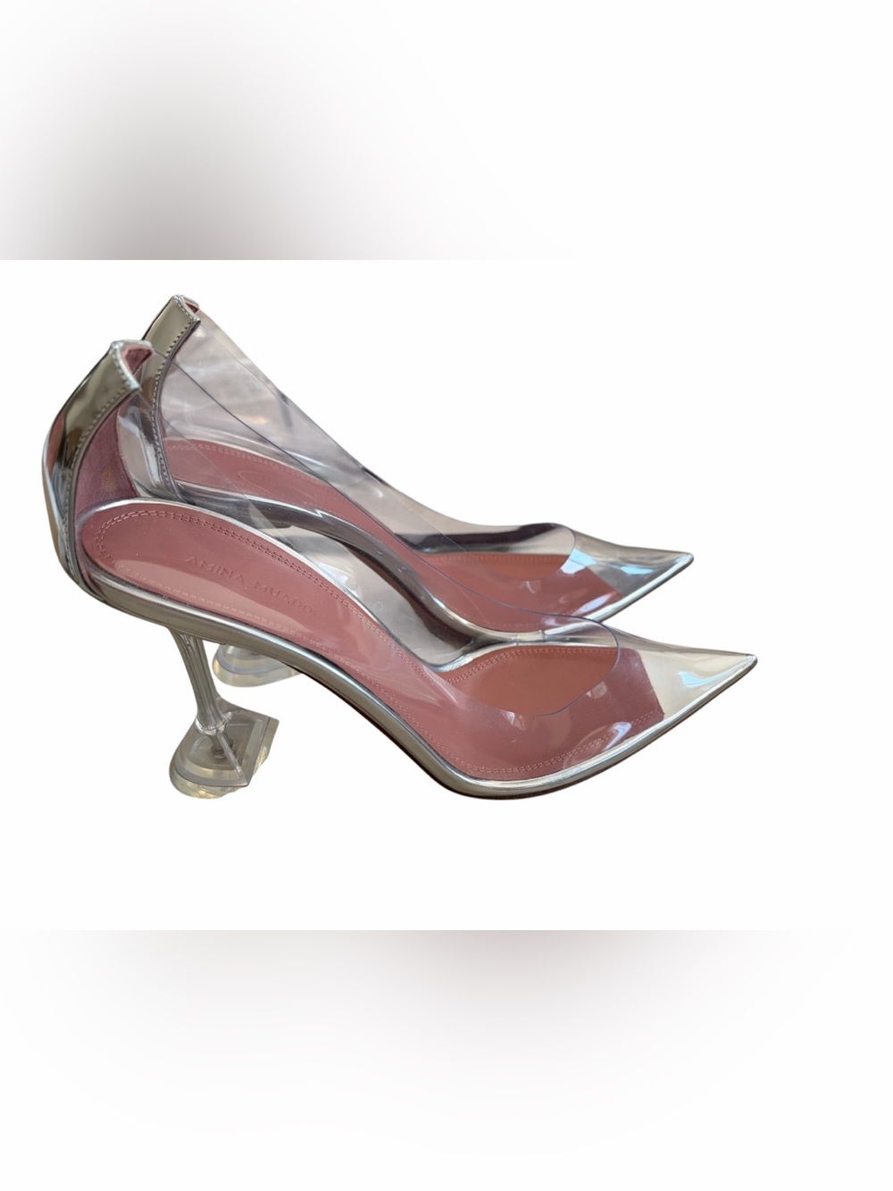Amina Muaddi Holly Glass Slipper 95 Transparent Pvc‎ size 40.5
